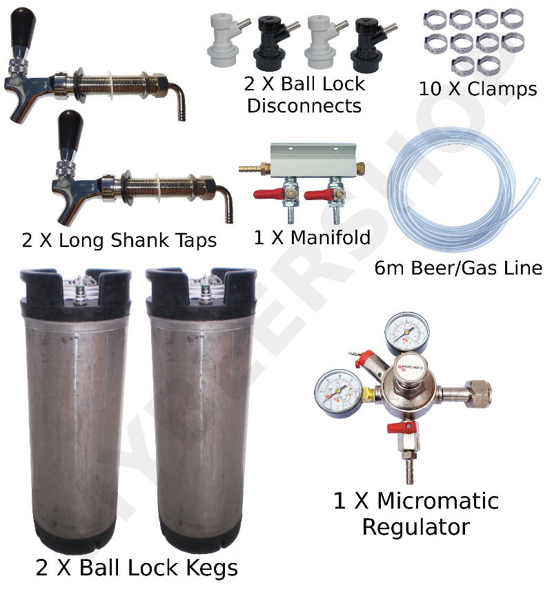 MEGA KEGGING KIT with 2 x TAPS and MICROMATIC regulator